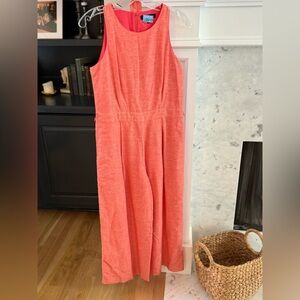 Banana Republic tangerine wideleg jump suit. Linen/cotton. Ankle length Size 0